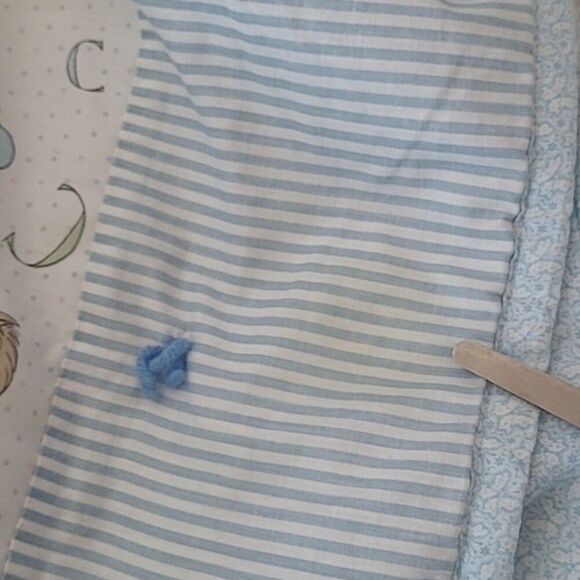 vintage precious moments blue tie ABC lion character print baby quilt retro - Picture 13 of 16